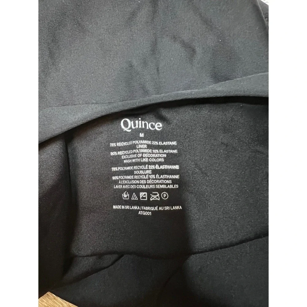 Quince‎ Italian Underwire One Piece Swimsuit Black & White Size Medium NWT